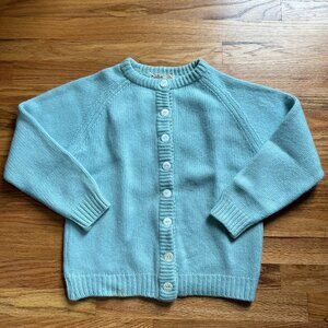 Vintage Dalton light blue 4ply thick cashmere cropped cardigan women's Small USA